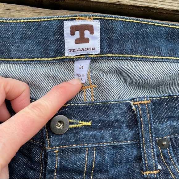 Tellason tanner goods white oak cone mills denim jeans slim straight 34 x 34 - Picture 2 of 6